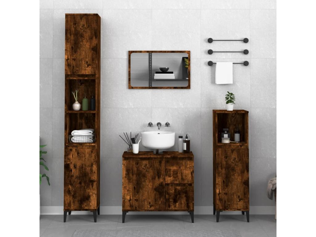 Oak Wood, Wardrobe, 30 X 30 X 190 cm, Brown