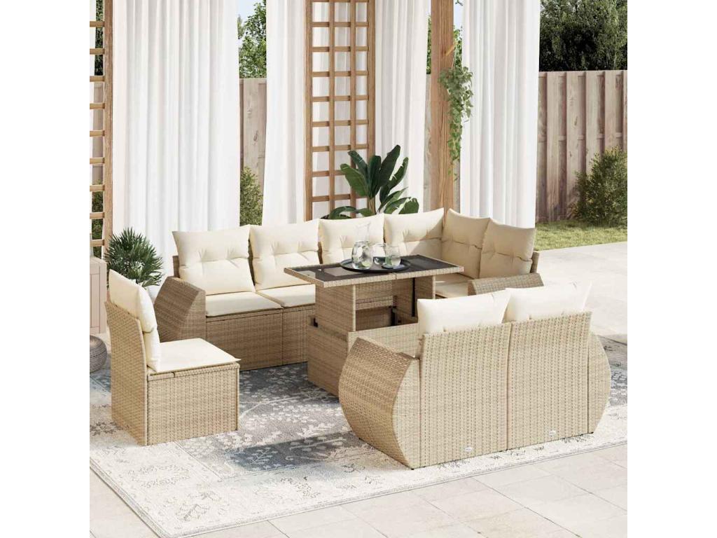 Woven Resin, Outdoor Furniture Set, Beige