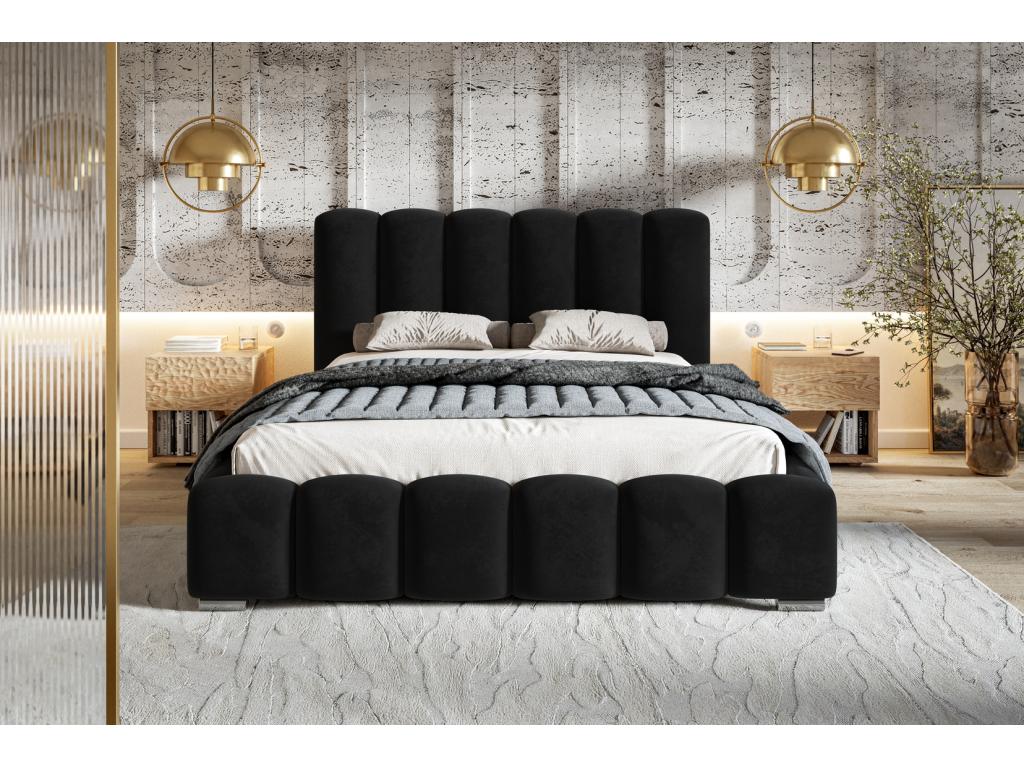 Velvet, Bed Base, 140 X 200 cm, Black