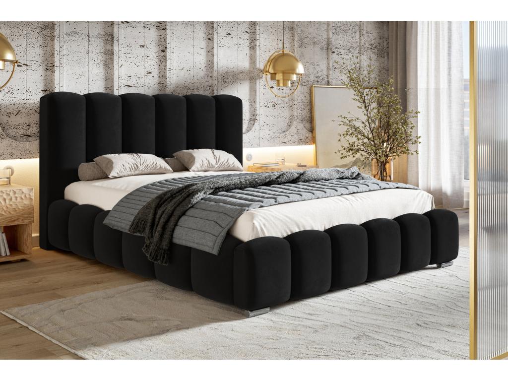Velvet, Bed Base, 140 X 200 cm, Black