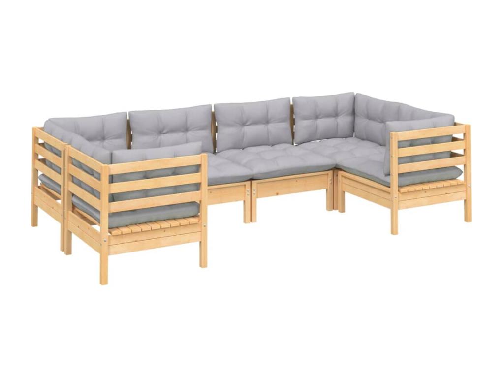 Pine Wood, Outdoor Furniture Set, Gray