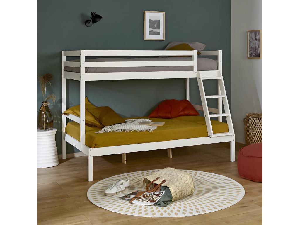 Solid Wood, Bunk Bed, 140 X 190 cm, Natural
