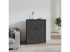 Solid Wood, Sideboard, 83 X 41.5 X 100 cm, Gray