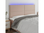 Faux Leather, Headboard, 200 X 5 X 118/128 cm, Brown