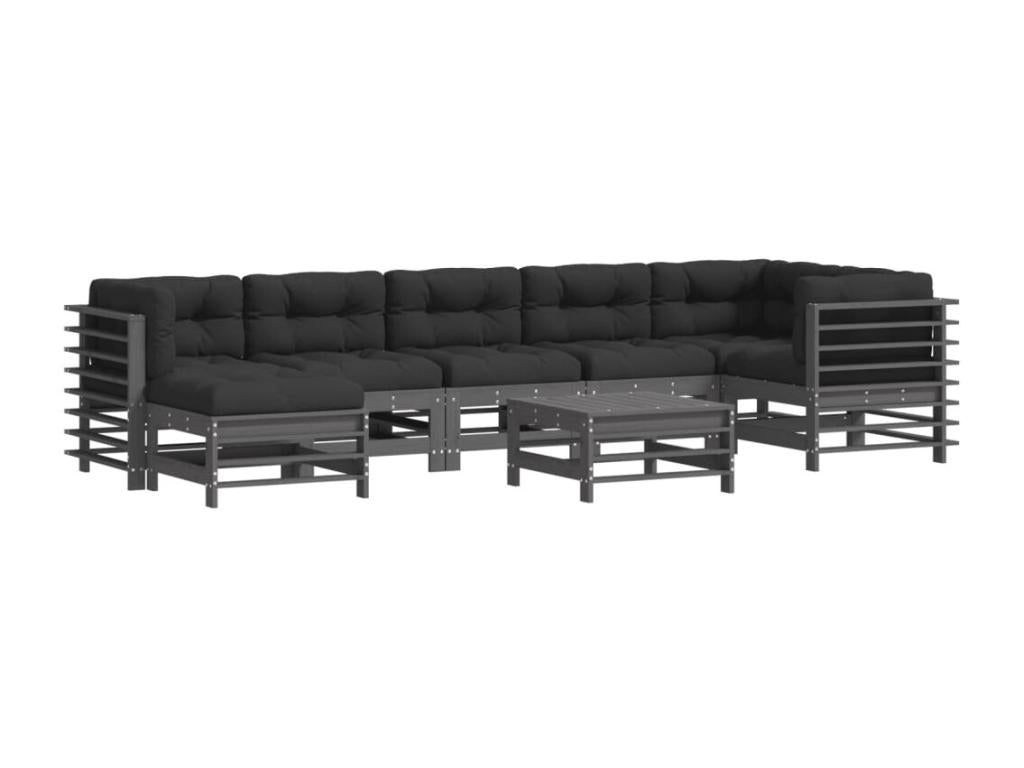 Solid Wood, Outdoor Furniture Set, Gray