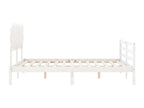 Solid Wood, Bed Frame, 140 X 190 cm, White