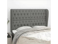 Fabric, Headboard, 147 X 23 X 118/128 cm, Gray