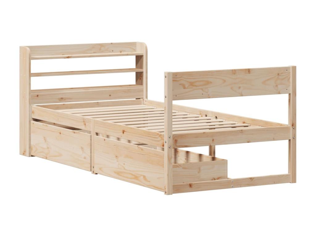 Pine Wood, Bed Frame, 90 X 200 cm, Brown