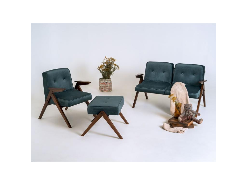 Ottoman, 55 X 44 X 58 cm, Blue