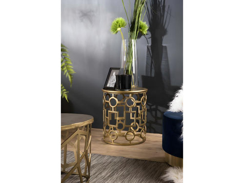 Aluminum, Table, 43 X 43 cm, Gold