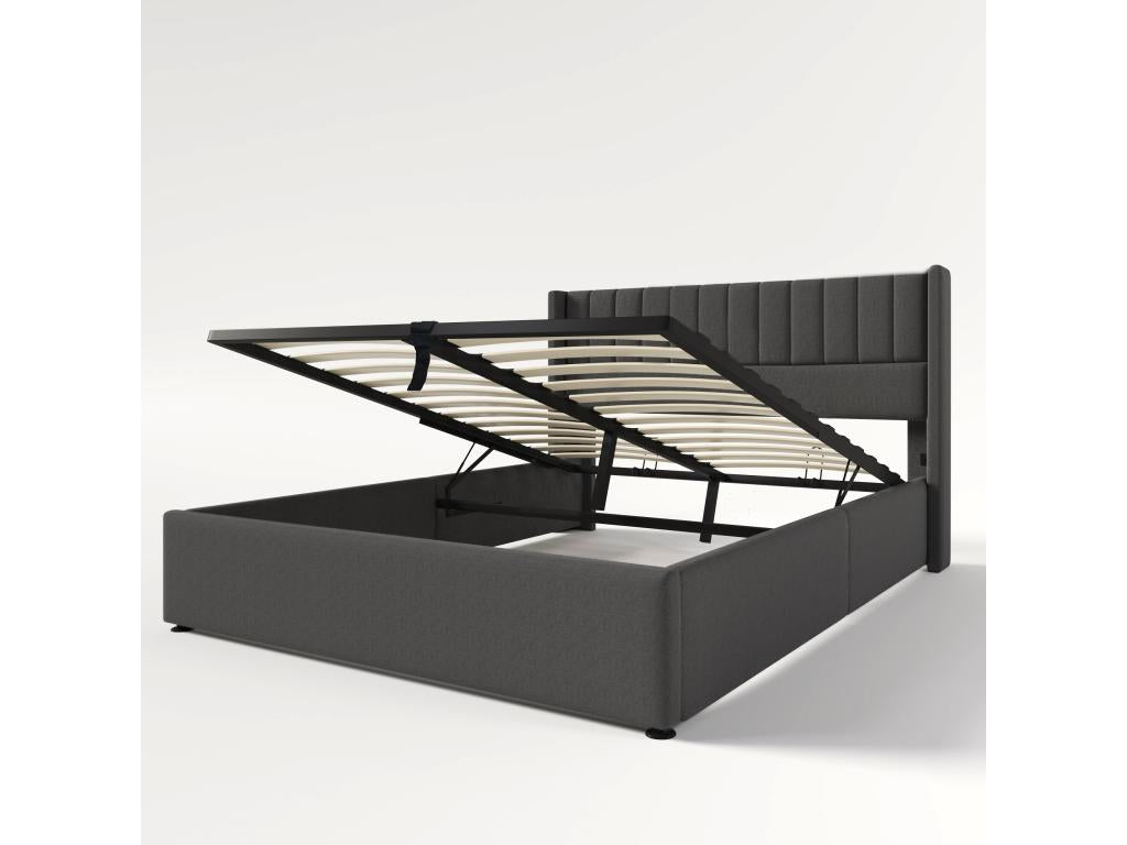 Fabric, Bed Base, 160 X 200 cm, Gray