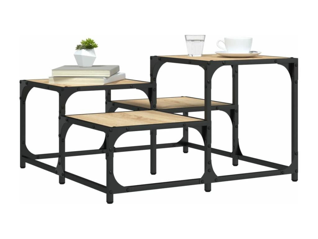 Oak Wood, Coffee Table, 68 X 68 X 40 cm, Brown