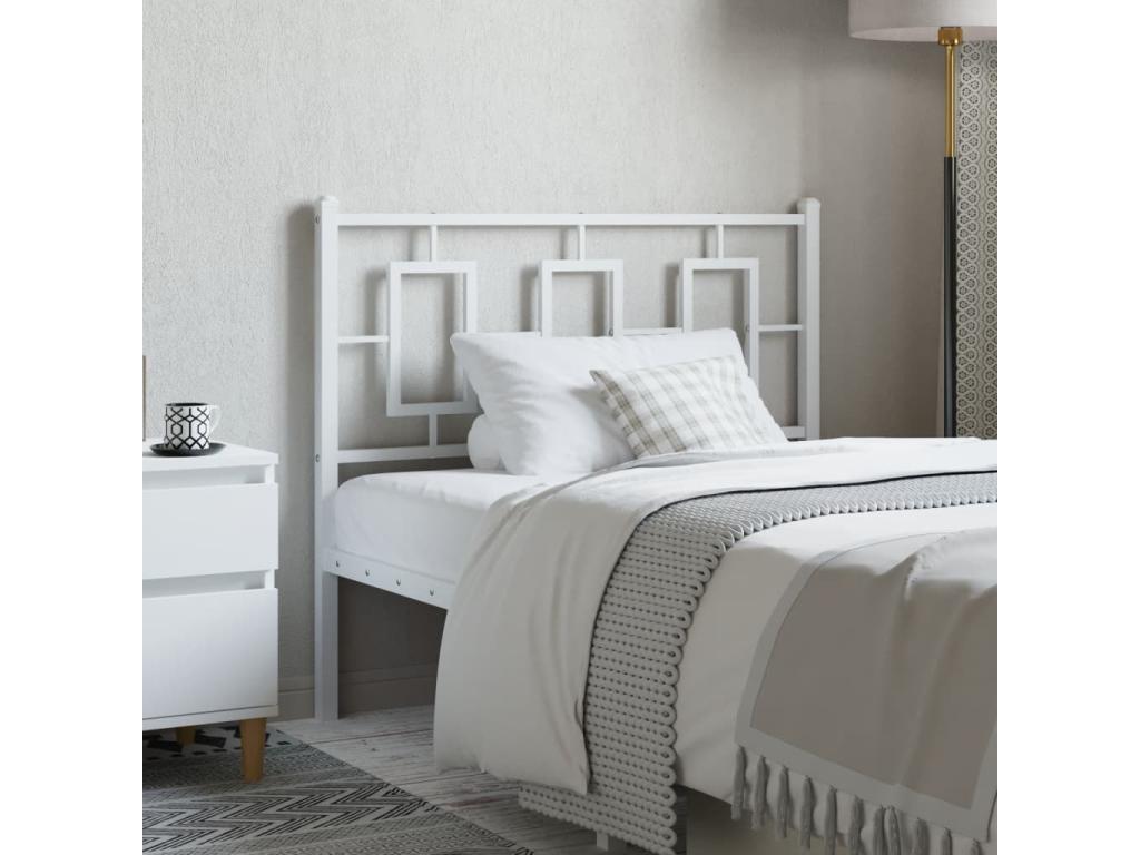 Metal, Headboard, White