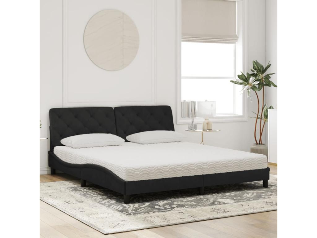 Velvet, mattress, 180 X 200 cm, Black