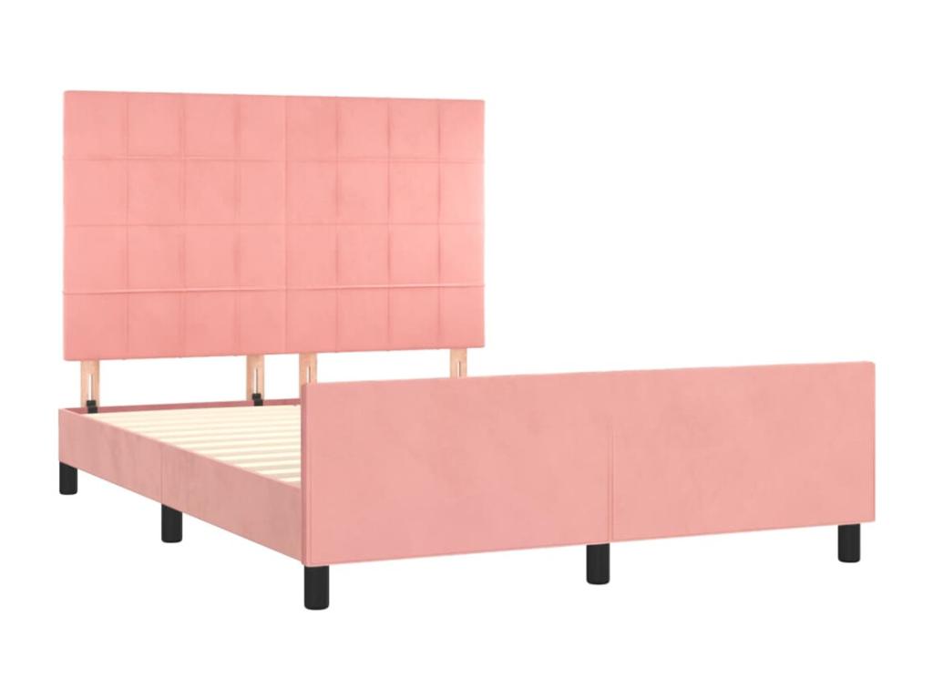 Velvet, Bed Frame, 140 X 200 cm, Pink
