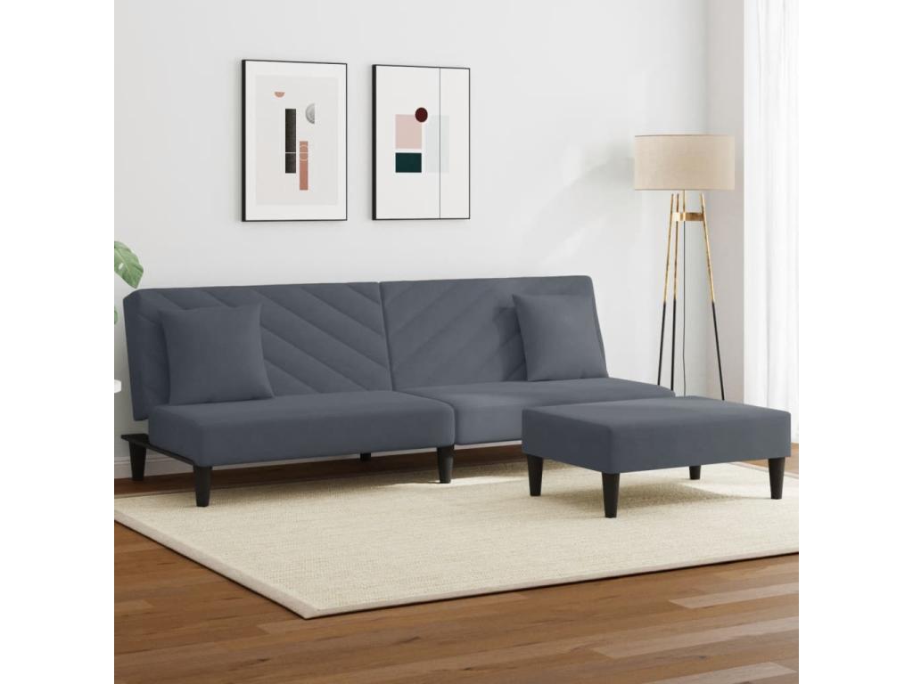 Velvet, Sofa, Gray