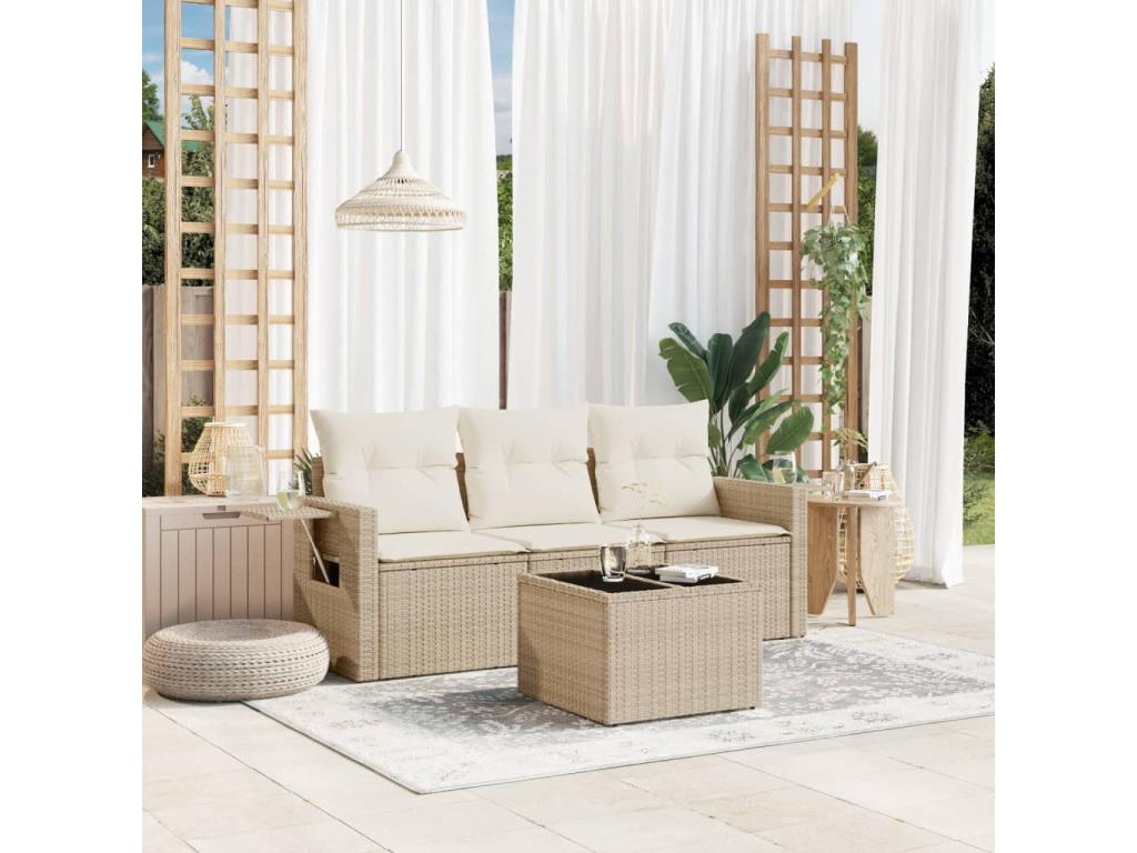 Woven Resin, Outdoor Furniture Set, Beige