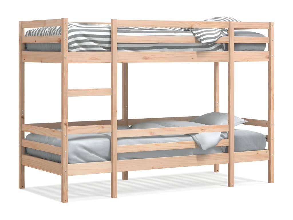 Pine Wood, Bunk Bed, 90 X 190 cm, Brown