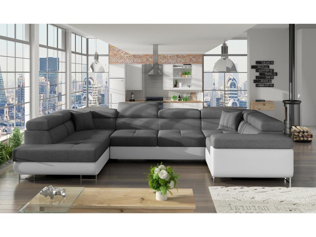 Fabric, Sofa, White, Gray, Dark