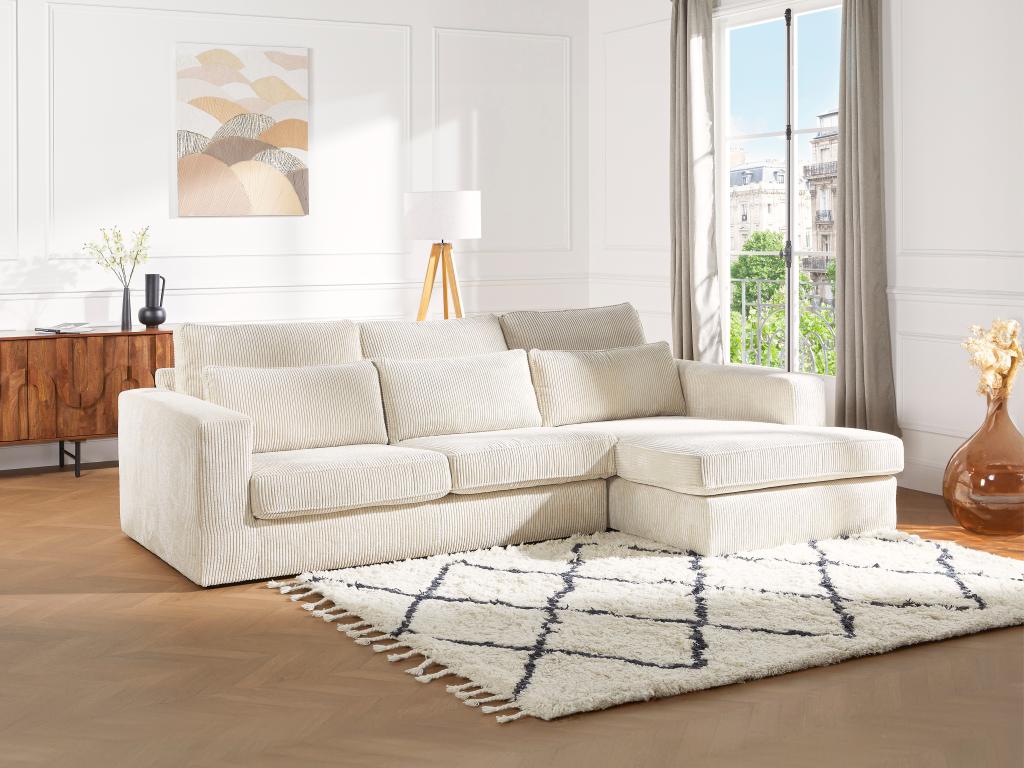 Velvet, Sectional Sofa, Beige