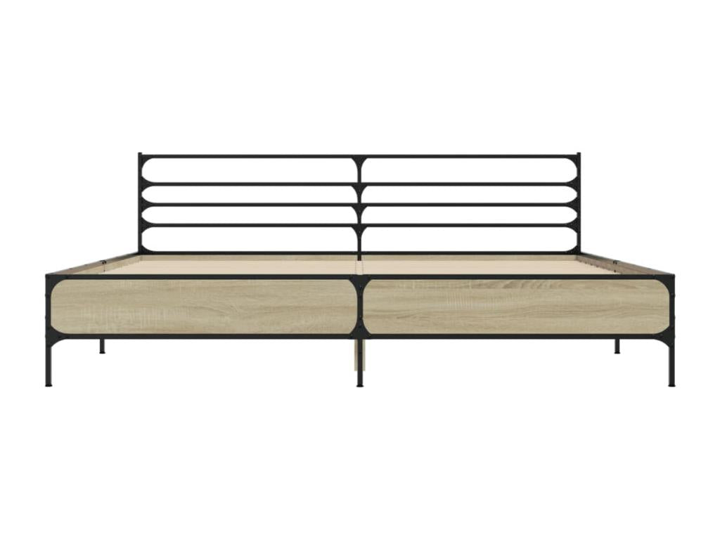 Oak Wood, Bed Frame, 200 X 200 cm, Brown