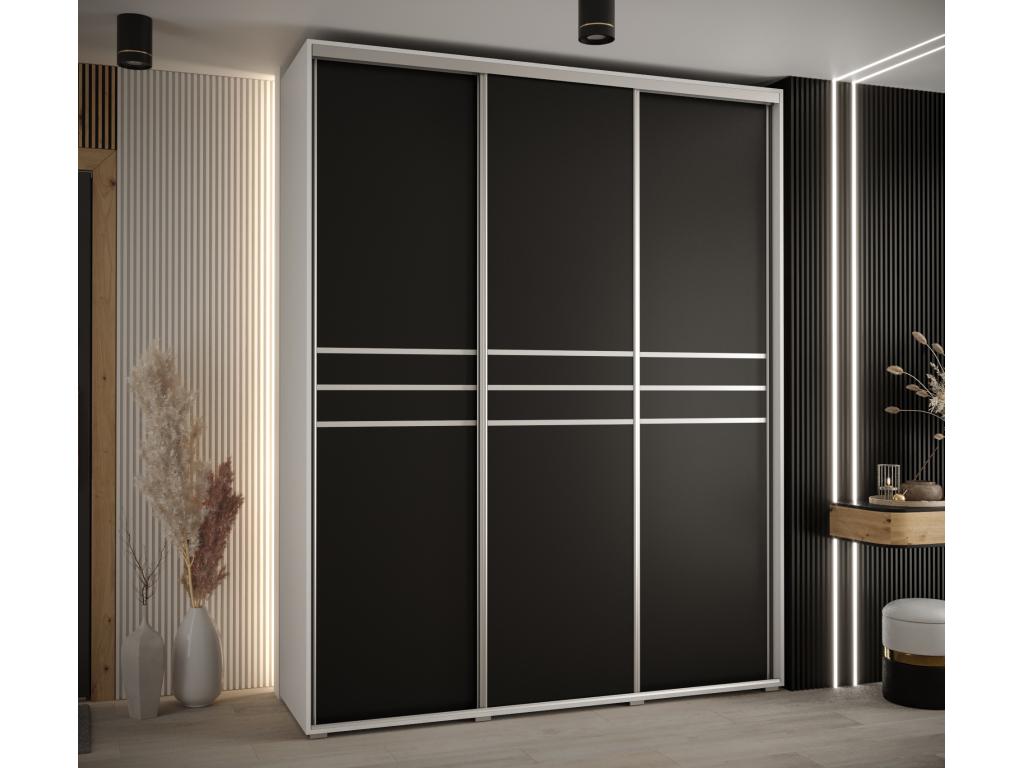 Wardrobe, Black, White, Silver