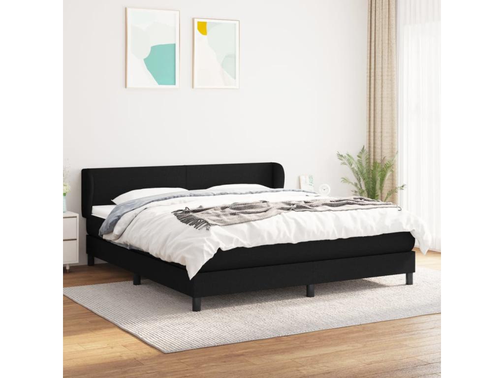 Fabric, Bed Base, 180 X 200 cm, Black