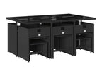 Woven Resin, Outdoor Furniture Set, Black