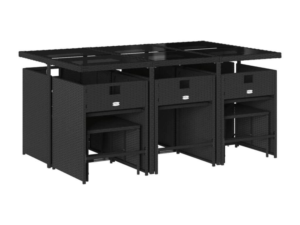 Woven Resin, Outdoor Furniture Set, Black