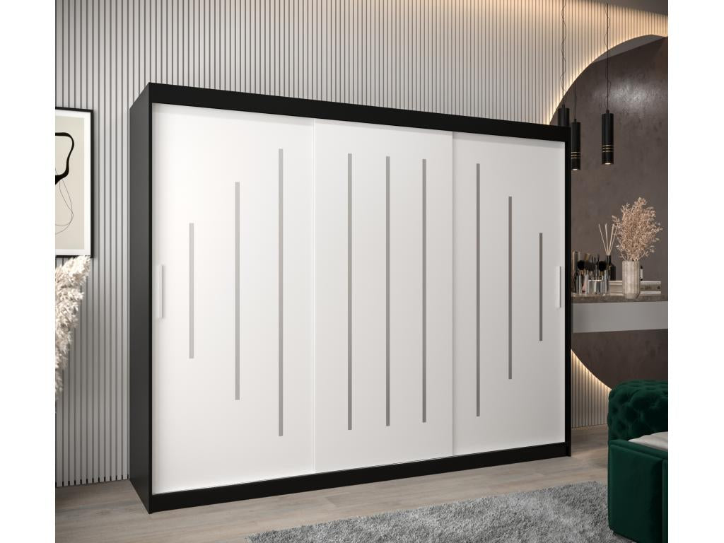 Wardrobe, Black, White, Silver