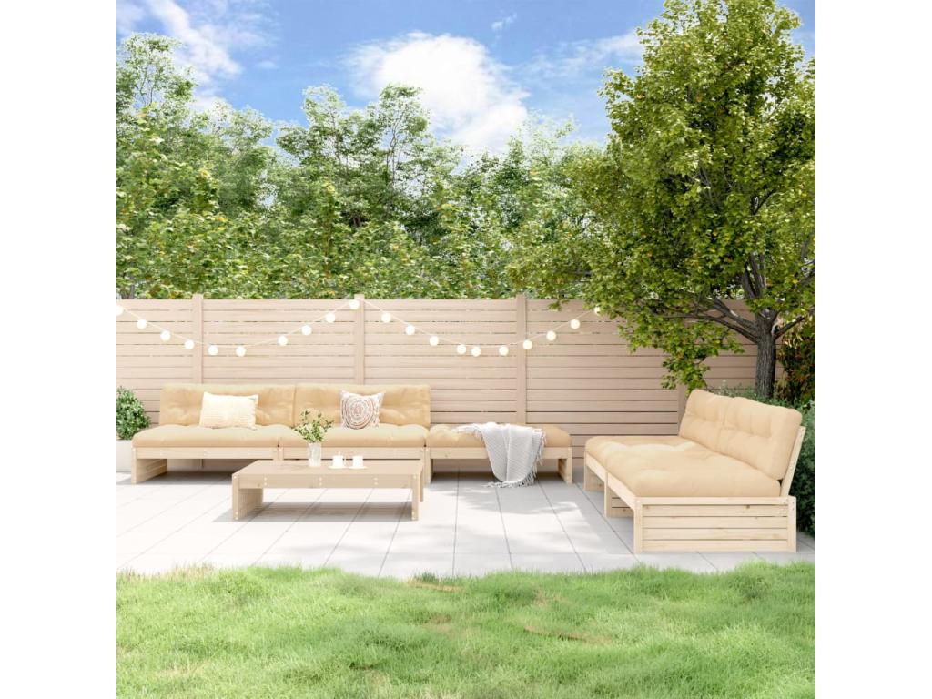 Solid Wood, Outdoor Furniture Set, Brown