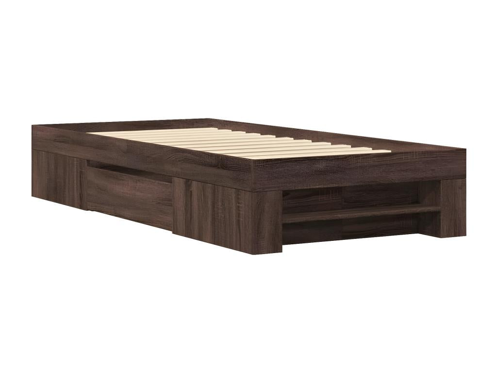 Oak Wood, Bed Frame, 90 X 200 cm, Brown