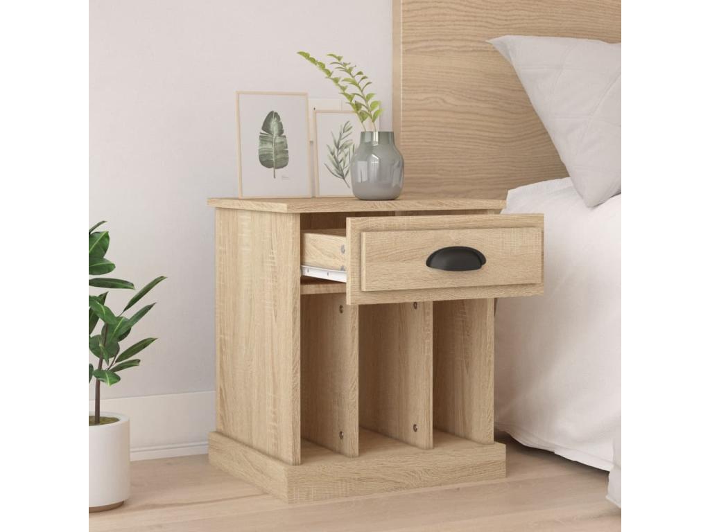 Oak Wood, Nightstand, 43 X 36 X 50 cm, Brown