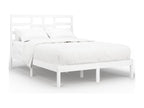 Solid Wood, Bed Frame, 140 X 190 cm, White