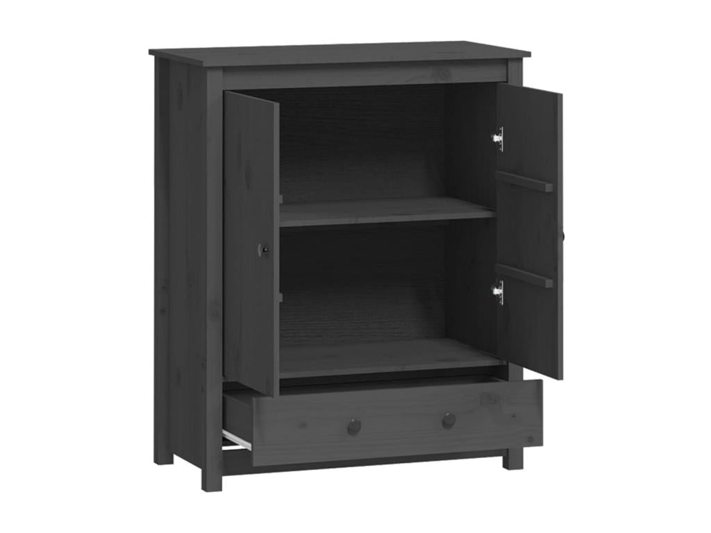 Solid Wood, Sideboard, 83 X 41.5 X 100 cm, Gray