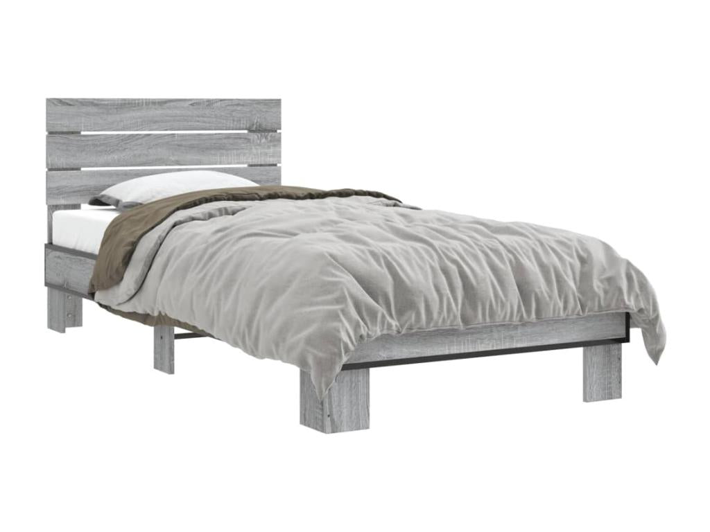 Metal, Bed Frame, Gray
