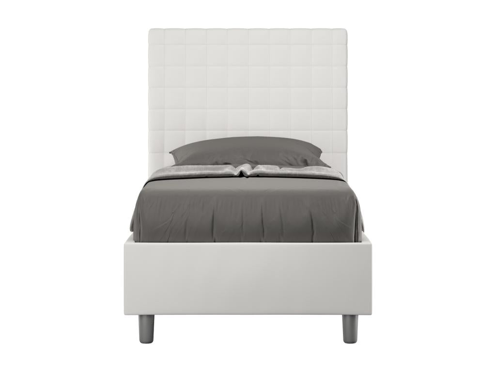 Faux Leather, Bed Base, White