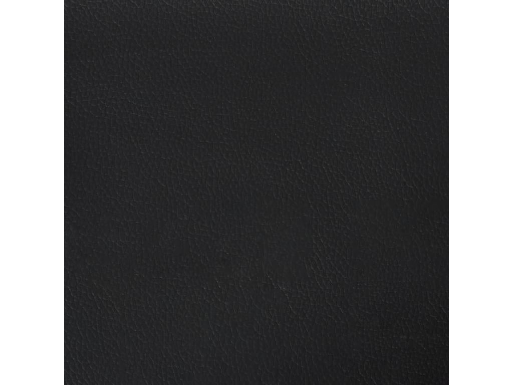 Faux Leather, Headboard, 147 X 16 X 118/128 cm, Black