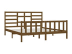 Pine Wood, Bed Frame, 200 X 200 cm, Brown