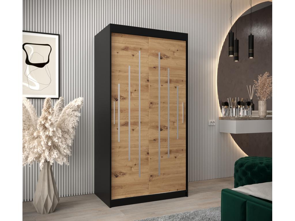 Wardrobe, Black, Brown, Silver