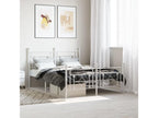 Metal, Bed Frame, 135 X 190 cm, White