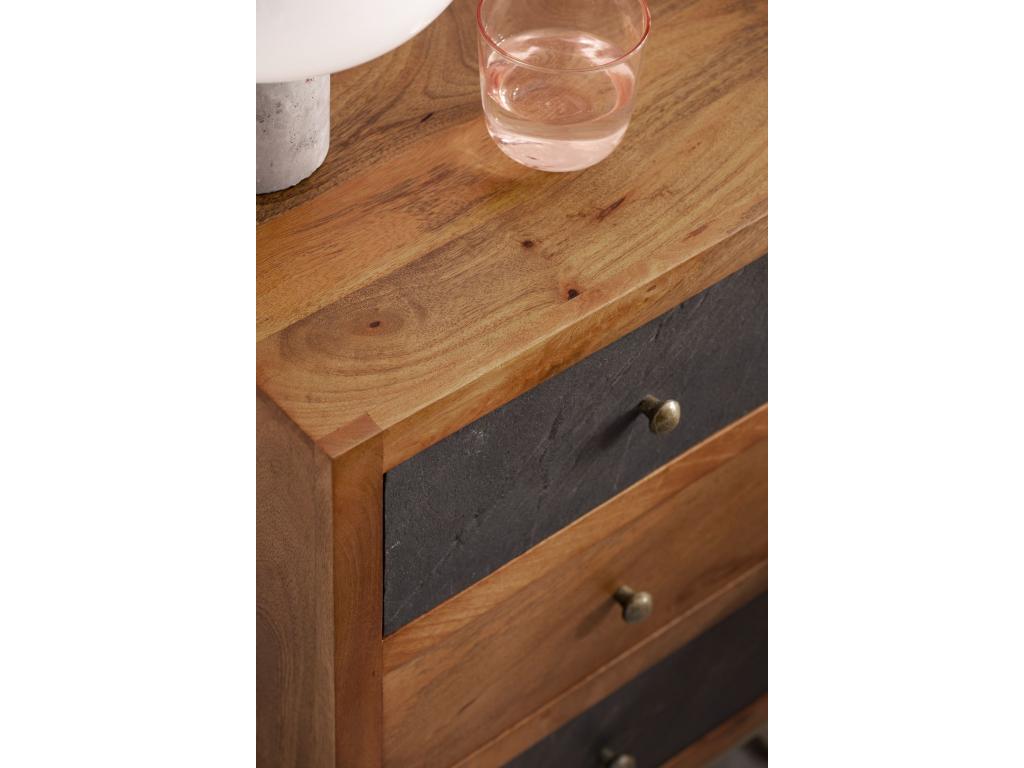 Solid Wood, Nightstand, 40 X 60 X 30 cm, Brown