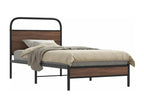 Oak Wood, Bed Frame, 100 X 190 cm, Brown