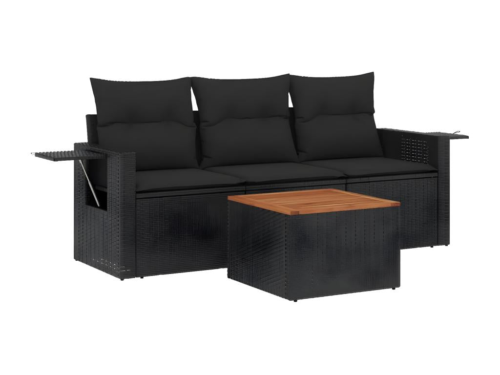 Woven Resin, Outdoor Furniture Set, Black