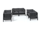 Pine Wood, Outdoor Furniture Set, Black