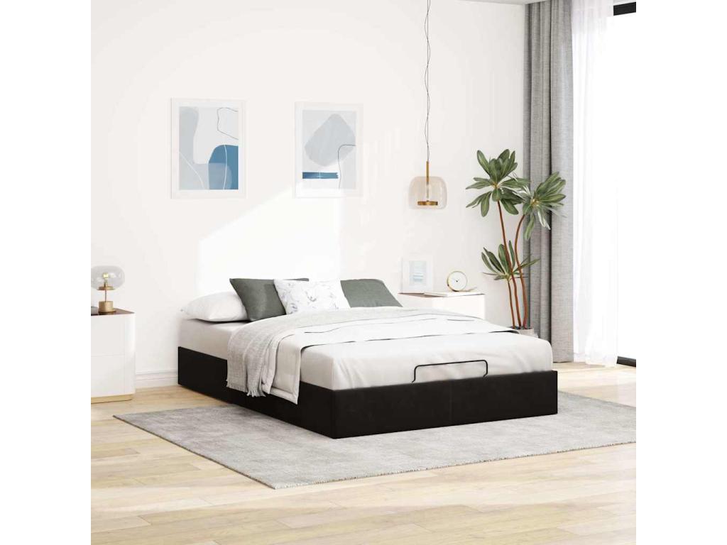 Velvet, Bed Frame, 140 X 200 cm, Black