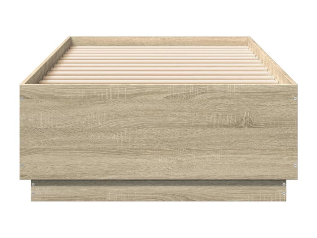 Oak Wood, Bed Frame, 90 X 200 cm, Brown