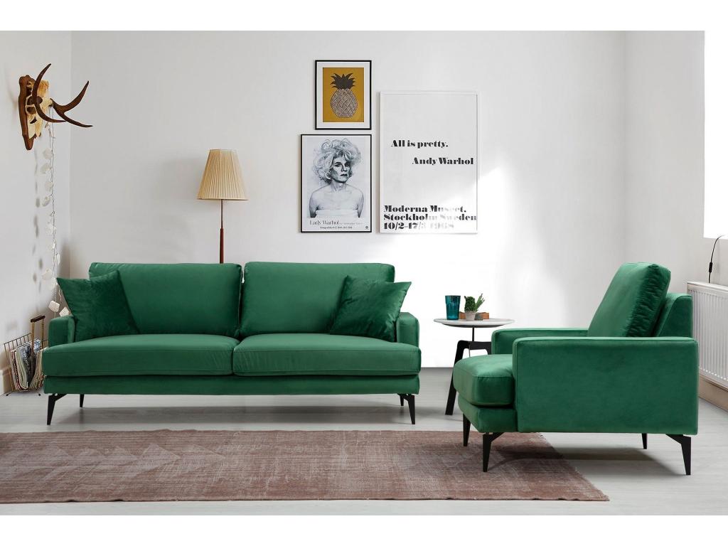 Velvet, Armchair, Green
