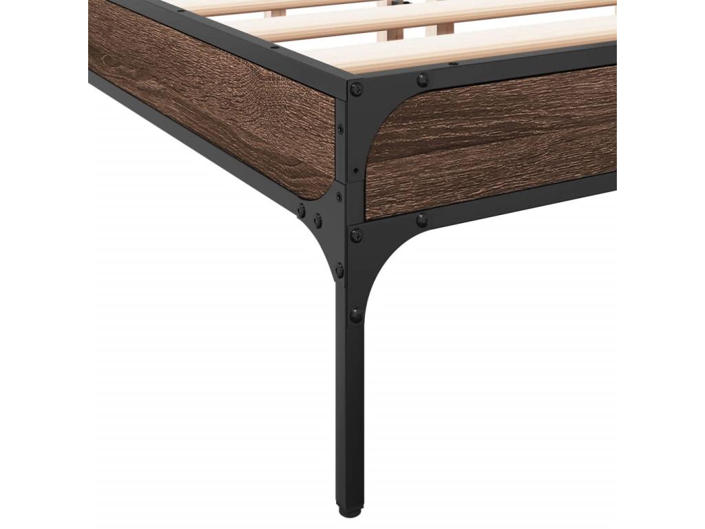 Oak Wood, Bed Frame, 150 X 200 cm, Brown