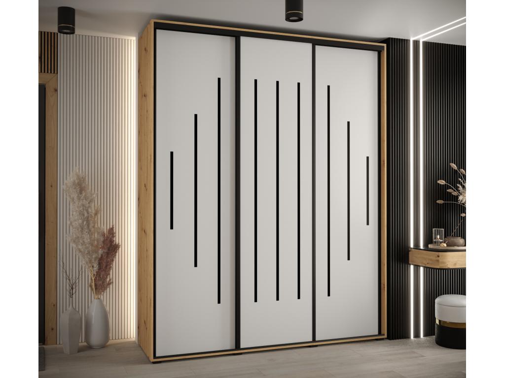 Wardrobe, Black, White, Brown